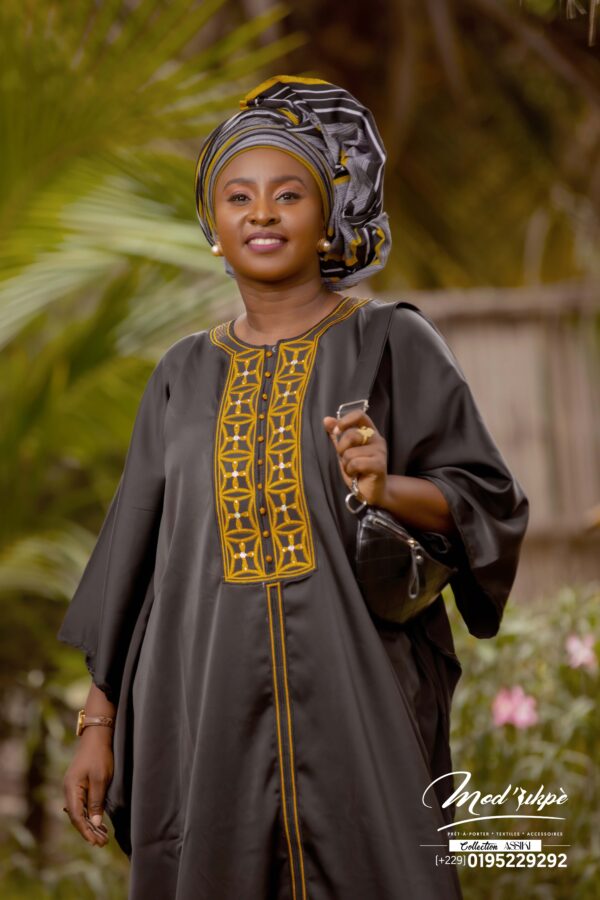 Boubou en soie Bordé Assiki – Image 3