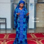 Boubou en voile motif tissé avec pierre