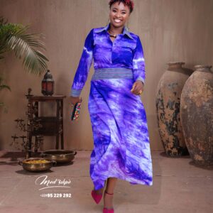 Ensemble pagne chemise batik motif tissé