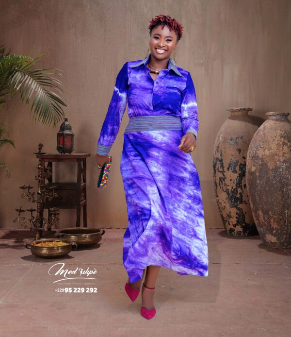 Ensemble pagne chemise batik motif tissé