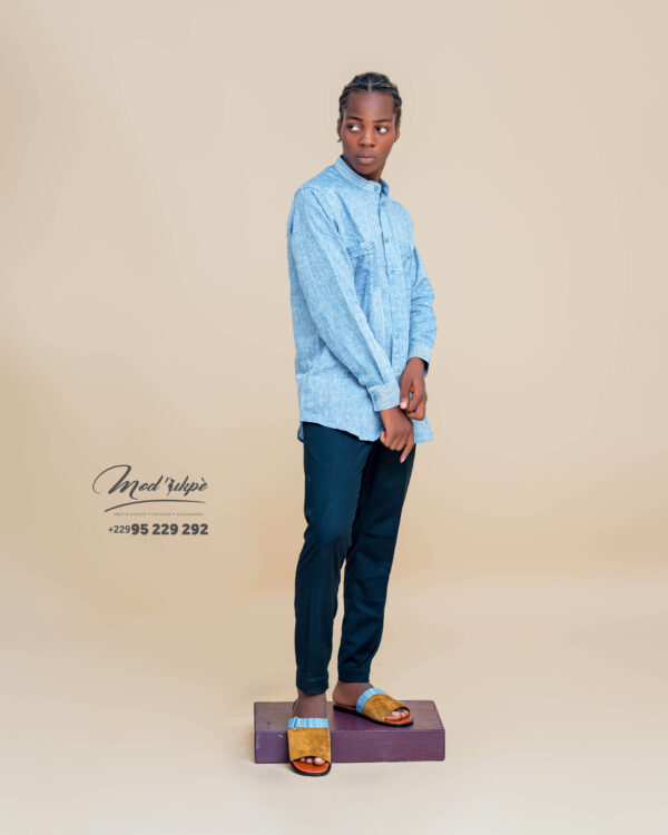 Chemise lin motif tissé – Image 2