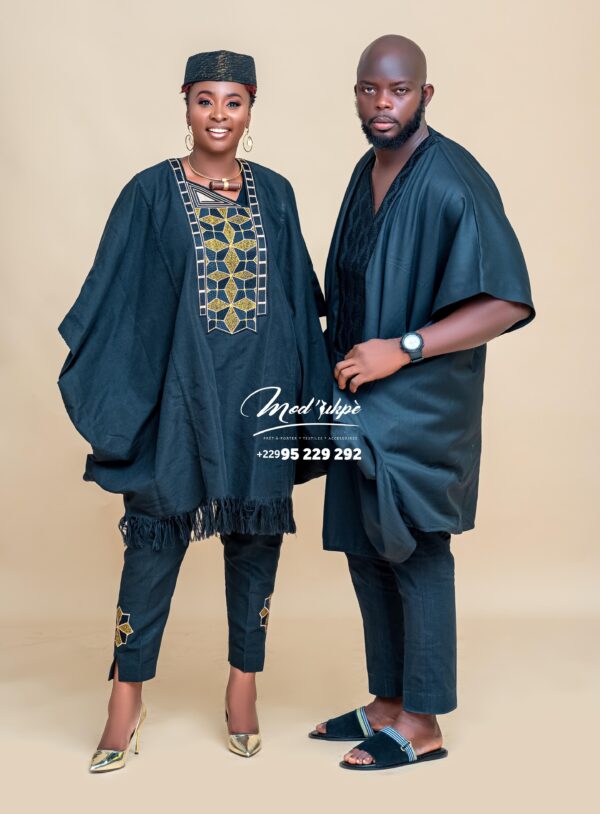 Ensemble pantalon haut brodé total tissé – Image 3